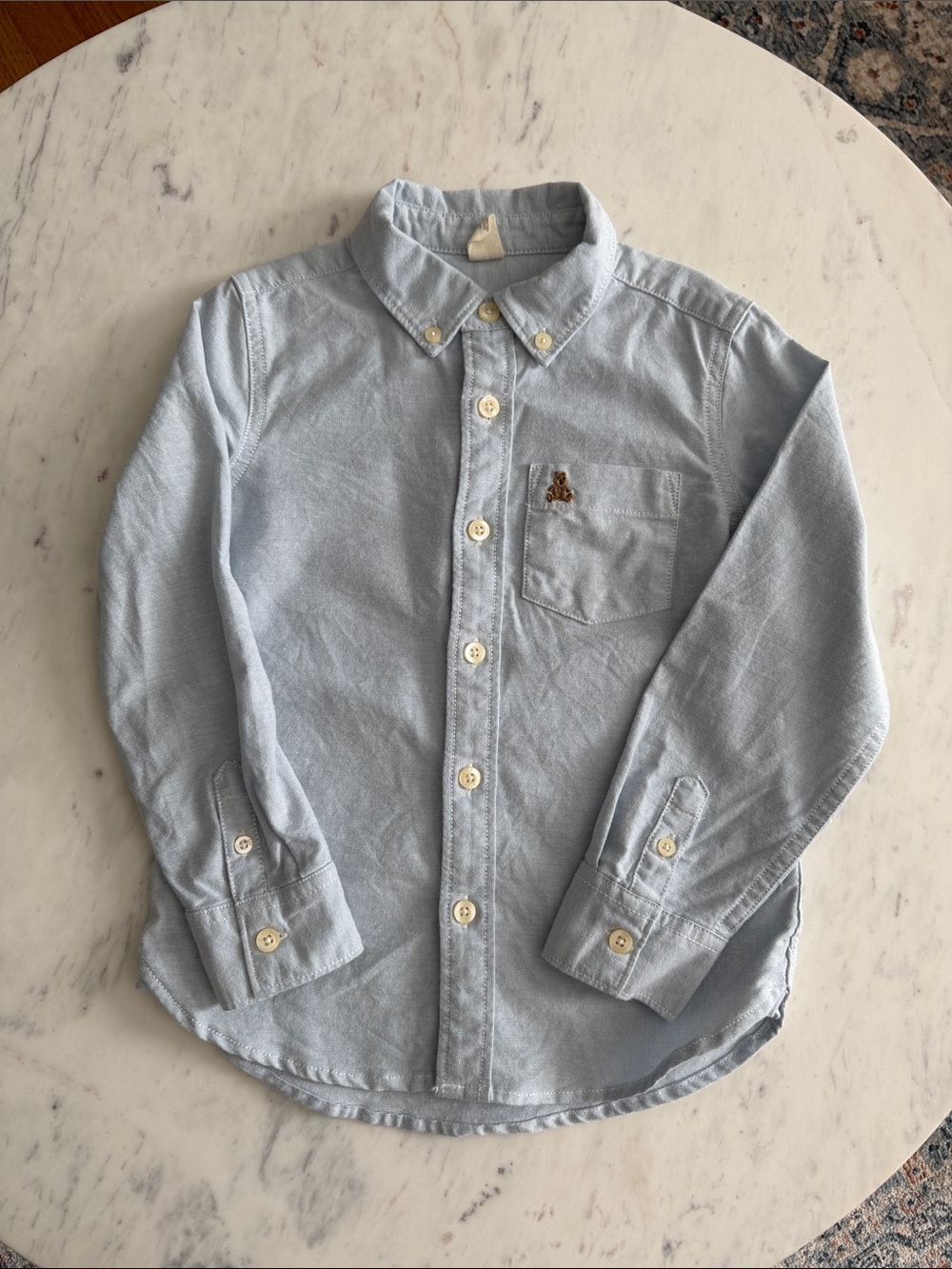 Gap Light Blue Soft Denim / Oxford Long-Sleeve Button-Down Shirt for Kids